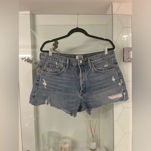 AGOLDE Parker Distressed Denim Short, Swampmeet, 32